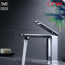 European CE Lavatory Washroom Zinc Handle Chrome Brass Bathroom Basin Water Sink Faucet Water Mixer Faucet Tap